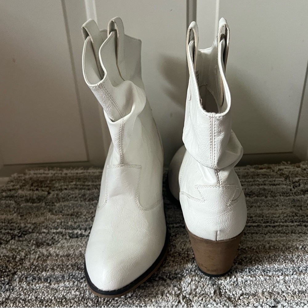 Charles Albert white slouch cowboy boot size 10 women - Picture 4 of 15